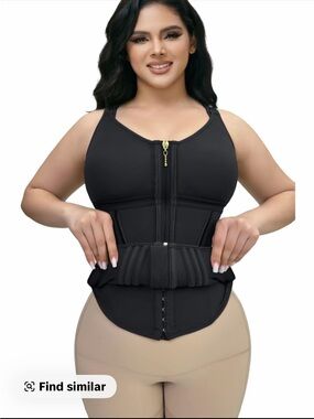 Black Front-Zip Waist Trainer Bra - Women Intimates